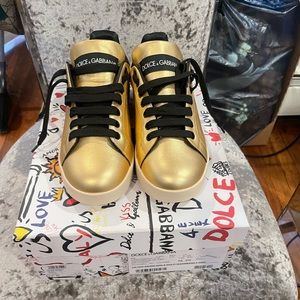 Dolce&Gabbana Portofino leather sneakers size 7.5 fit NWT
